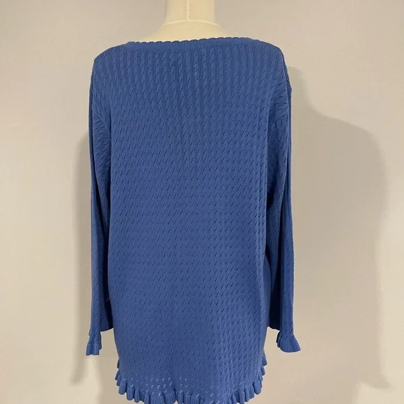Brand New Jones New York Blue Knit Women's Top - Picture 6 of 9
